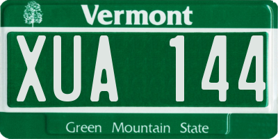 VT license plate XUA144