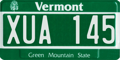 VT license plate XUA145
