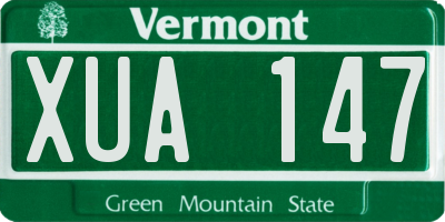 VT license plate XUA147