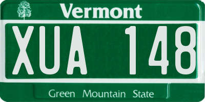 VT license plate XUA148