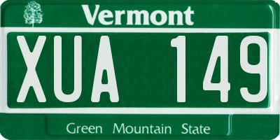 VT license plate XUA149