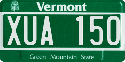 VT license plate XUA150