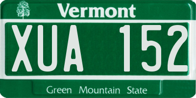 VT license plate XUA152