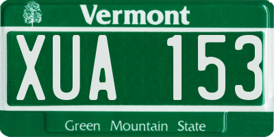 VT license plate XUA153