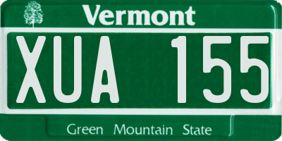 VT license plate XUA155