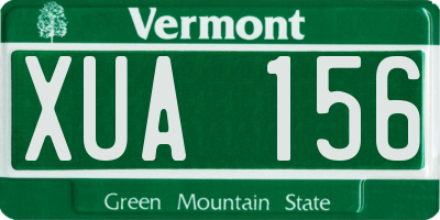 VT license plate XUA156
