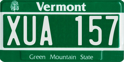 VT license plate XUA157
