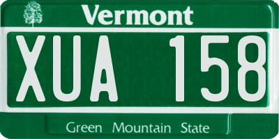 VT license plate XUA158
