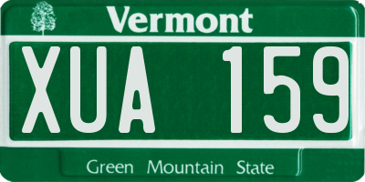 VT license plate XUA159