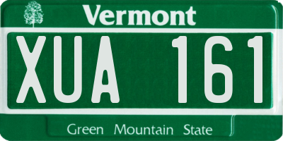 VT license plate XUA161
