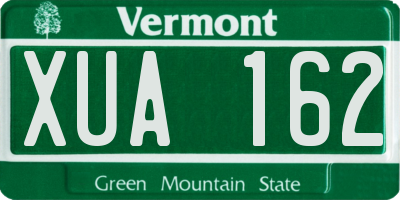 VT license plate XUA162