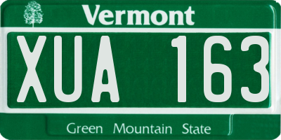VT license plate XUA163
