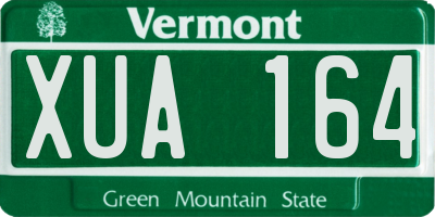 VT license plate XUA164