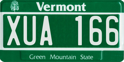 VT license plate XUA166