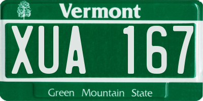 VT license plate XUA167
