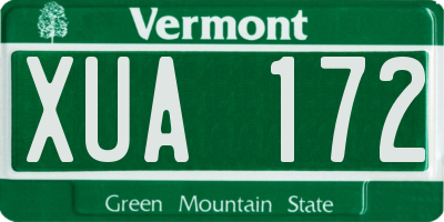 VT license plate XUA172
