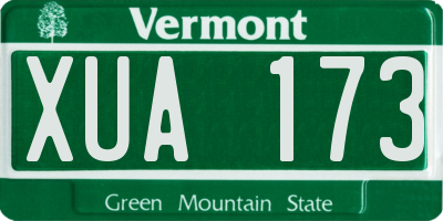 VT license plate XUA173