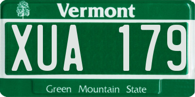 VT license plate XUA179