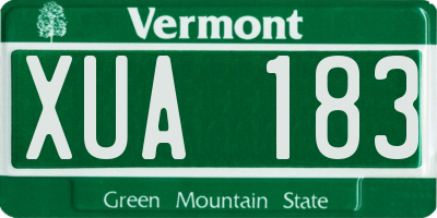 VT license plate XUA183