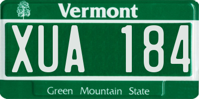 VT license plate XUA184
