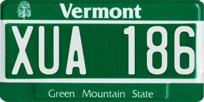 VT license plate XUA186