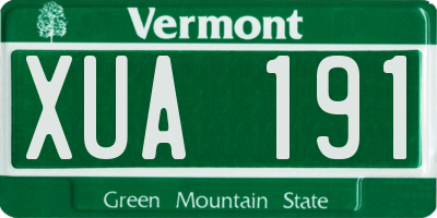VT license plate XUA191
