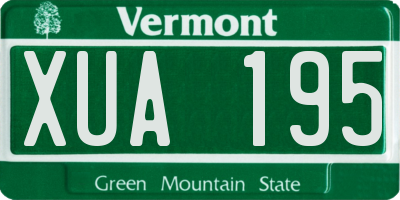VT license plate XUA195