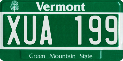 VT license plate XUA199