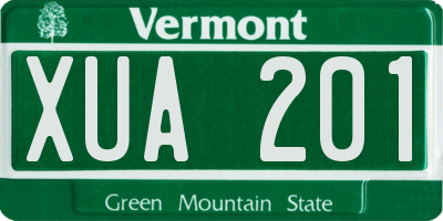 VT license plate XUA201
