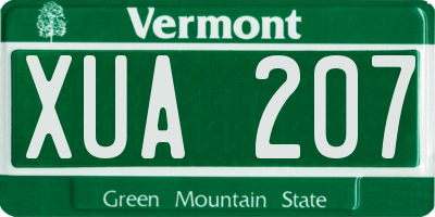 VT license plate XUA207