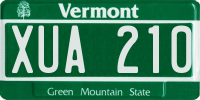 VT license plate XUA210