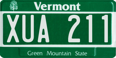 VT license plate XUA211