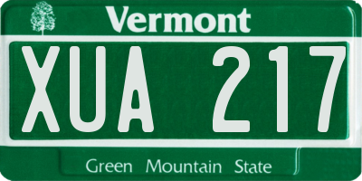 VT license plate XUA217