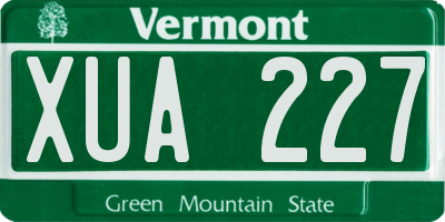 VT license plate XUA227