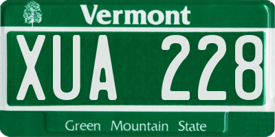 VT license plate XUA228