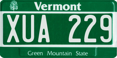 VT license plate XUA229