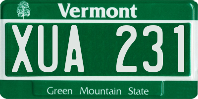 VT license plate XUA231