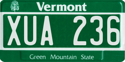 VT license plate XUA236