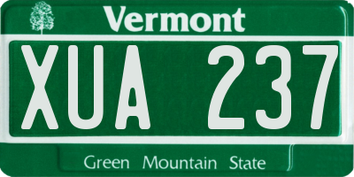 VT license plate XUA237