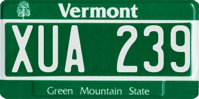 VT license plate XUA239