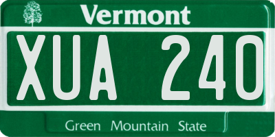 VT license plate XUA240