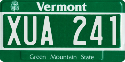 VT license plate XUA241