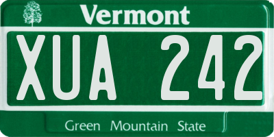 VT license plate XUA242