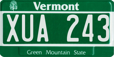 VT license plate XUA243