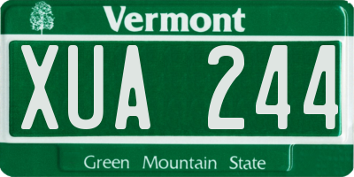 VT license plate XUA244