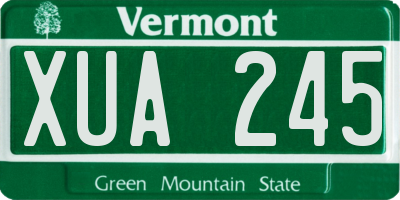 VT license plate XUA245