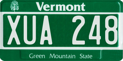 VT license plate XUA248