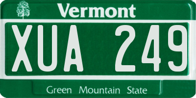 VT license plate XUA249