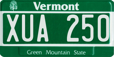 VT license plate XUA250
