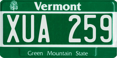 VT license plate XUA259
